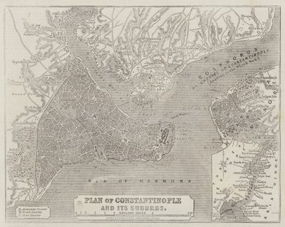 Plan van Constantinopel en zijn voorsteden door John Dower